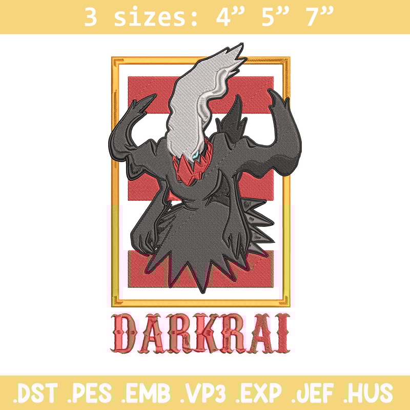 Darkrai poster Embroidery Design, Pokemon Embroidery, Embroidery File, Anime Embroidery, Anime shirt, Digital download.jpg