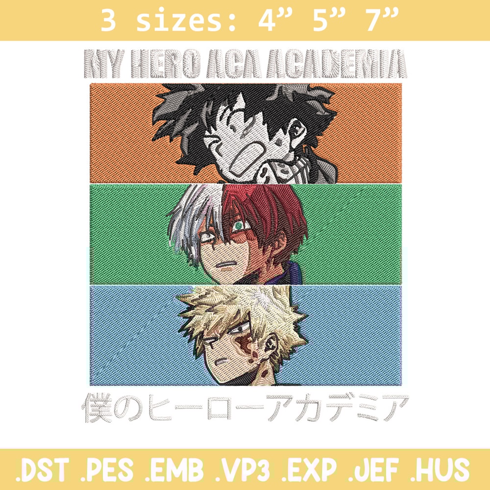 Deku friends Embroidery Design, Mha Embroidery, Embroidery File, Anime Embroidery, Anime shirt, Digital download.jpg
