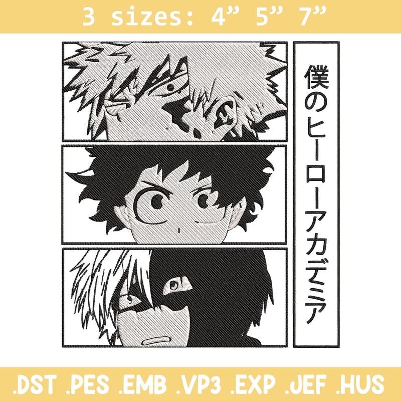 Deku friends Embroidery Design, Mha Embroidery, Embroidery File, Anime Embroidery, Anime shirt,Digital download..jpg