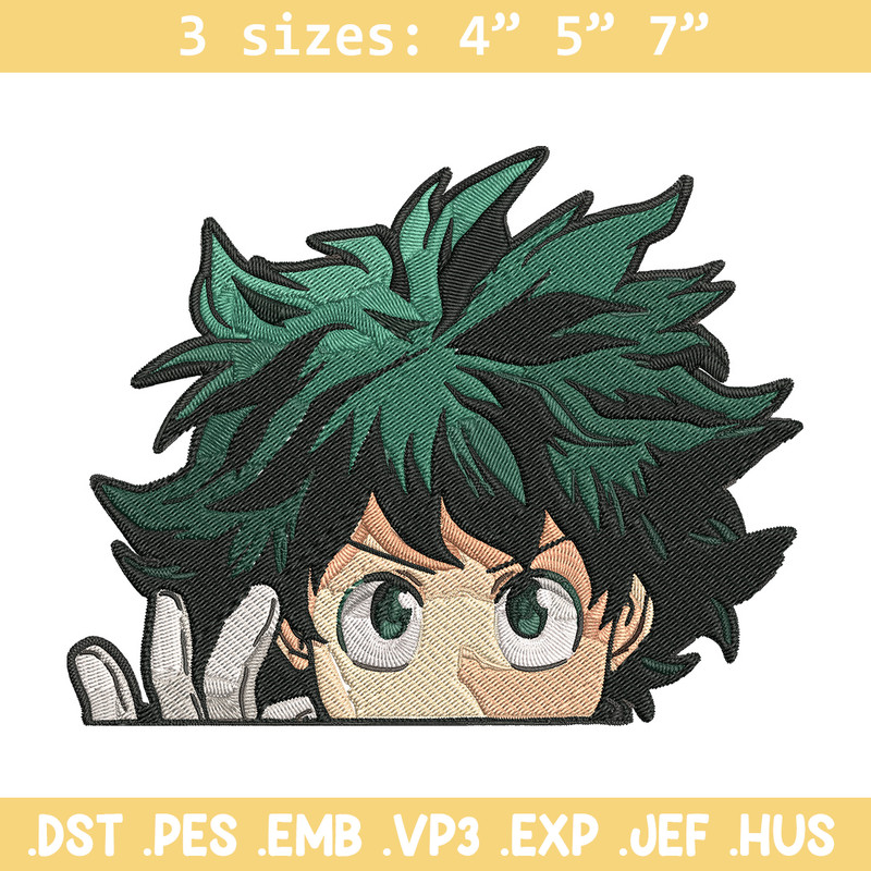 Deku Peek Embroidery Design, Mha Embroidery, Embroidery File, Anime Embroidery, Anime shirt, Digital download.jpg