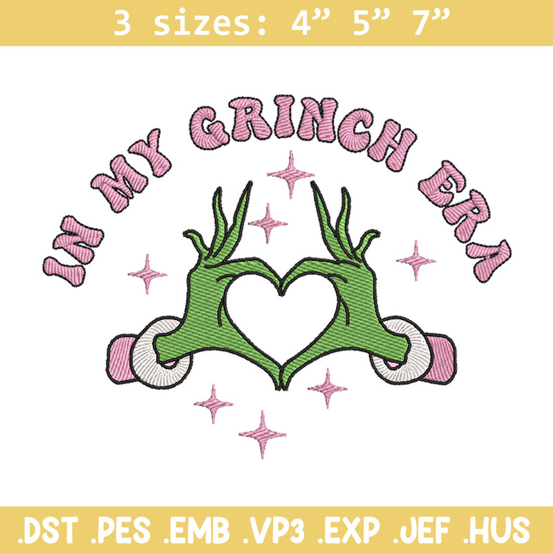 In my Grinch era embroidery design, Grinch embroidery, Chrismas design,Embroidery shirt,Embroidery file,Digital download.jpg