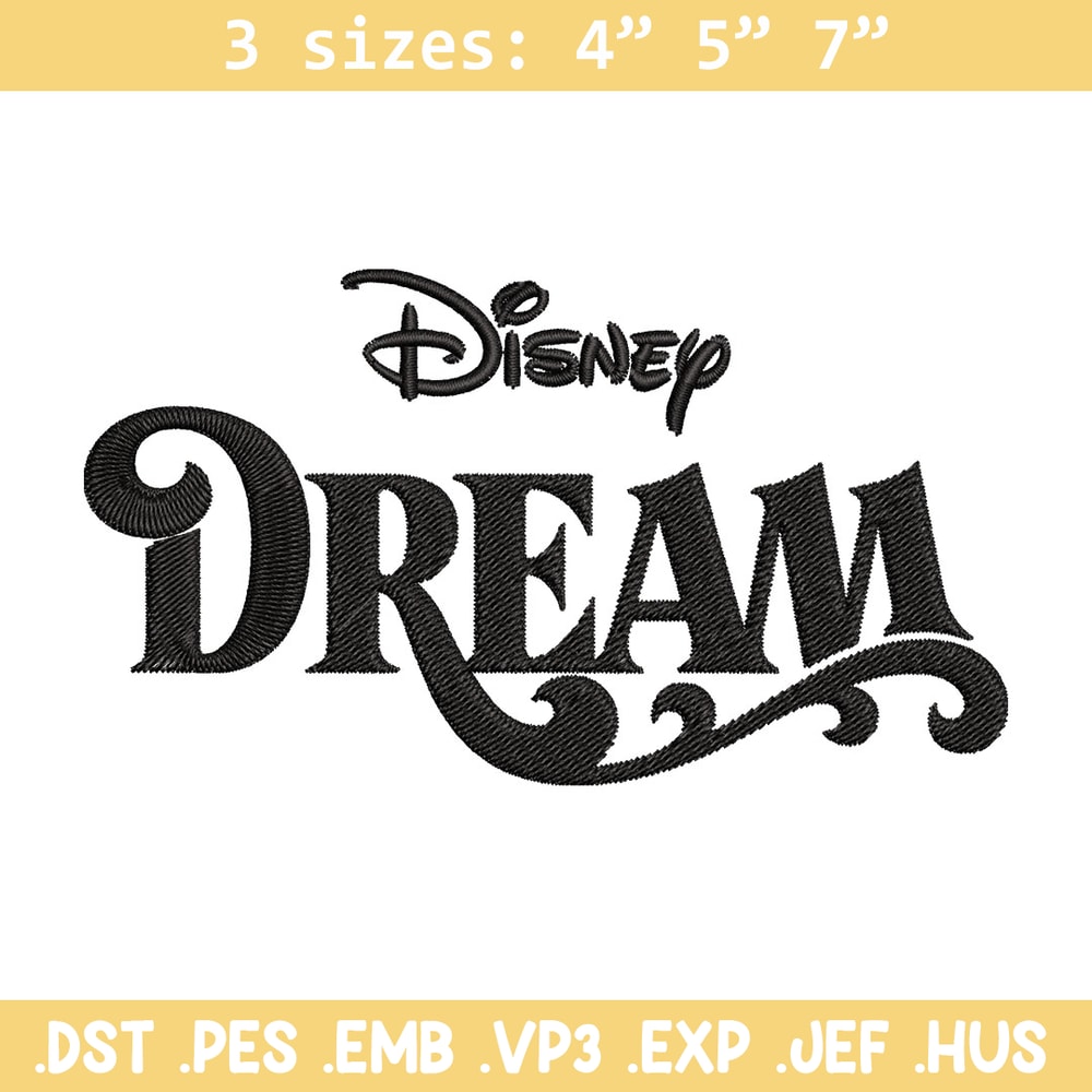 Disney Dream Embroidery Design, Disney logo Embroidery, Embroidery File, Embroidery design, Digital download..jpg