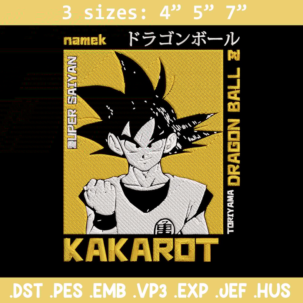 Kakarot Embroidery Design, Dragonball Embroidery, Embroidery File, Anime Embroidery, Anime shirt, Digital download.jpg