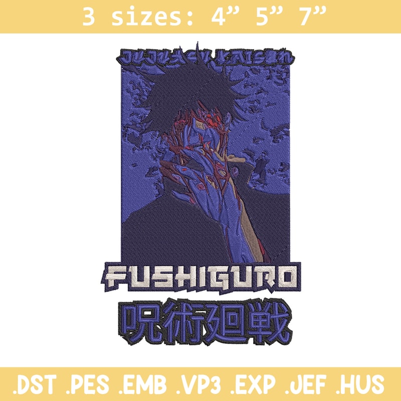 Fushiguro Embroidery Design,Jujutsu Embroidery, Embroidery File, Anime Embroidery, Anime shirt, Digital download.jpg