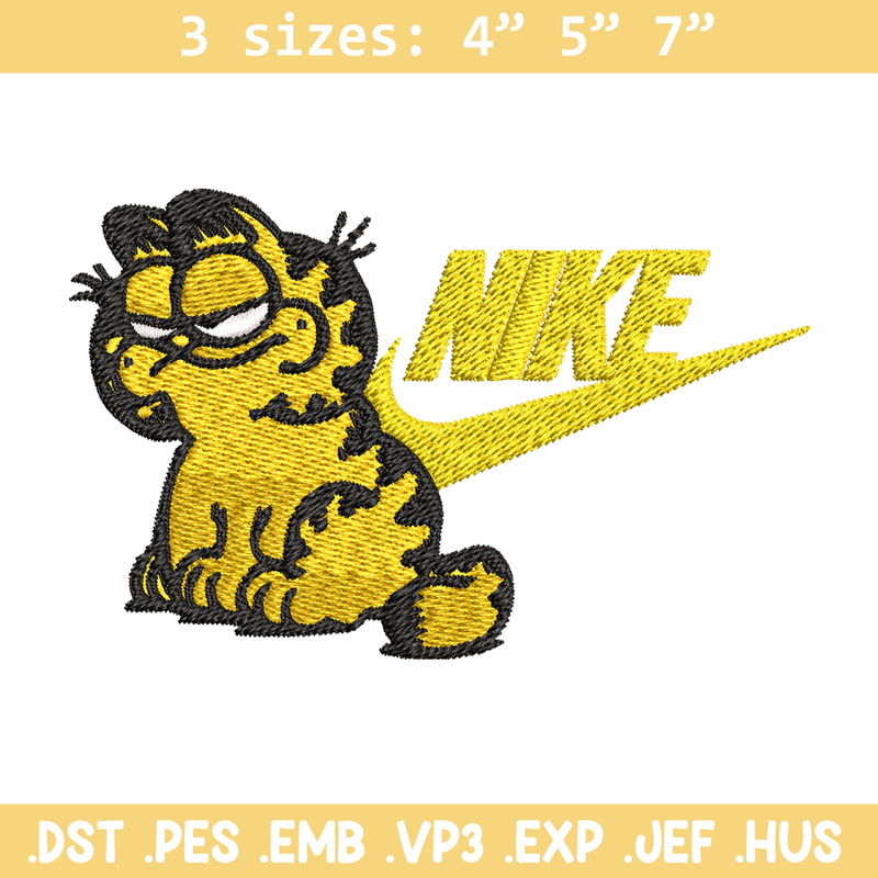 Garfield Nike Embroidery design, cartoon Embroidery, Nike design, Embroidery file, cartoon shirt, Instant download..jpg