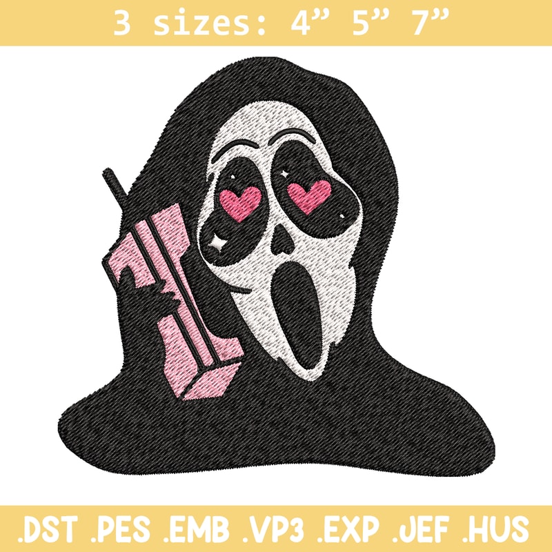 Ghost Face Call Me Embroidery design, Ghost Face Embroidery, Embroidery File, Horror design, Digital download..jpg