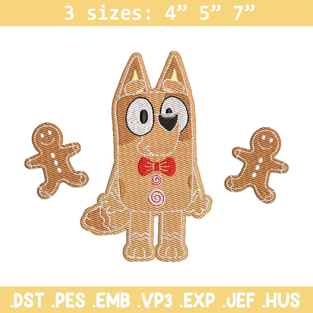 Gingerbread Bluey embroidery design, Bluey embroidery, Chrismas design,Embroidery file,Embroidery shirt,Digital download.jpg