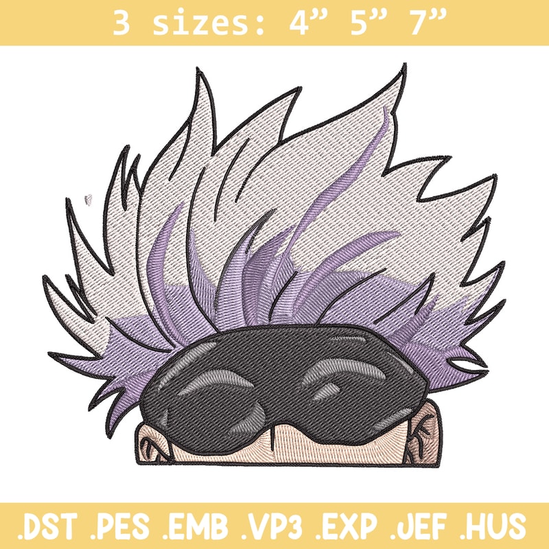 Gojo Peeker Embroidery Design, Jujutsu Embroidery, Embroidery File, Anime Embroidery, Anime shirt, Digital download..jpg