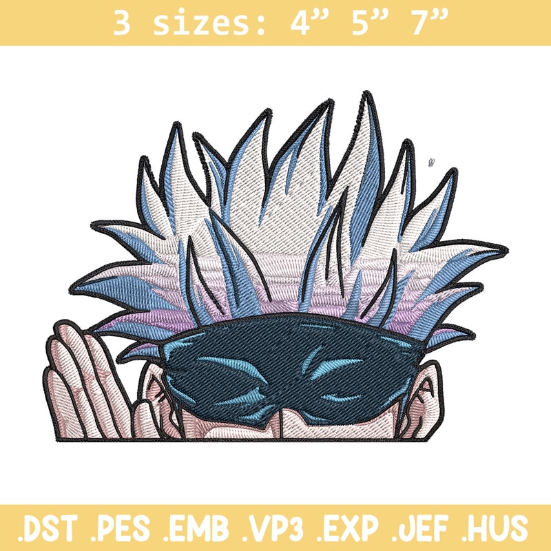Gojo Peeker Embroidery Design, Jujutsu Embroidery, Embroidery File, Anime Embroidery, Anime shirt, Digital download.jpg