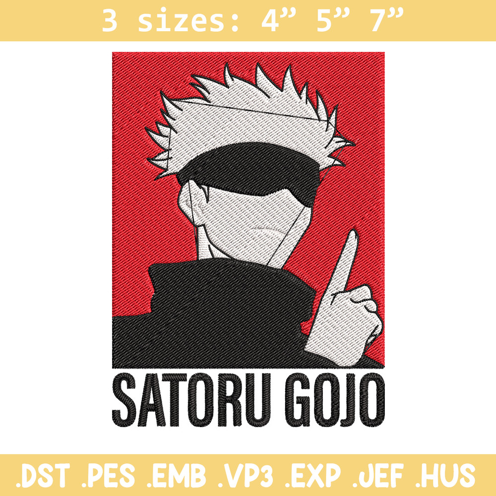 Gojo poster Embroidery Design, Jujutsu Embroidery, Embroidery File, Anime Embroidery,Anime shirt, Digital download.jpg