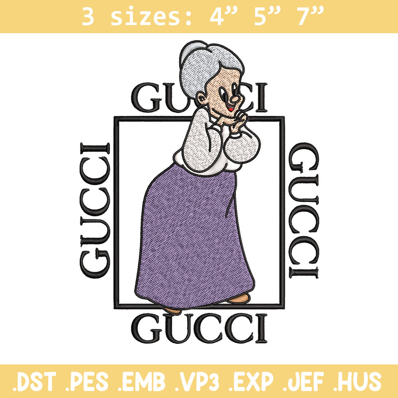 Granny Gucci Embroidery design, Granny Gucci Embroidery, cartoon design, Embroidery File, Gucci logo, Digital download..jpg