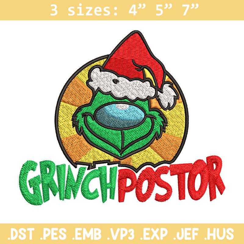 Grinch postor Christmas Embroidery design, Grinch christmas Embroidery, Grinch design, Embroidery file, Instant download.jpg
