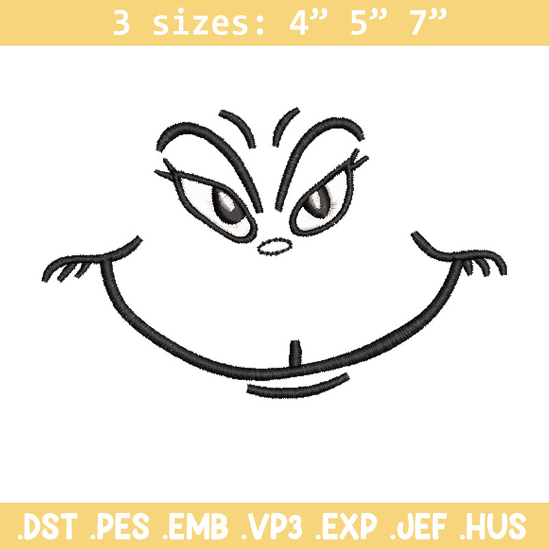 Grinch smile embroidery design,Grinch embroidery, Chrismas design, Embroidery shirt, Embroidery file, Digital download..jpg