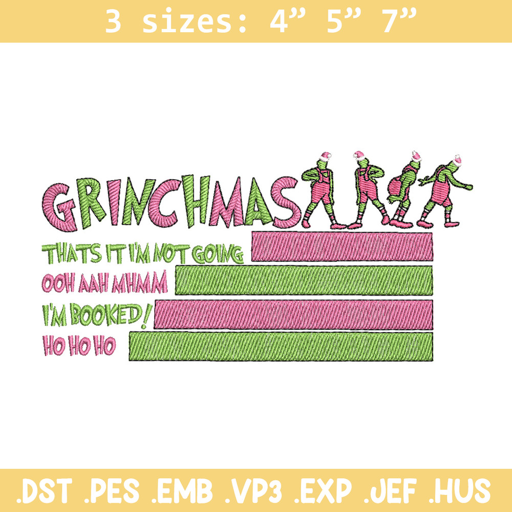 Grinchmas embroidery design, Chrismas design, Embroidery shirt, Embroidery file, Grinch embroidery, Digital download.jpg