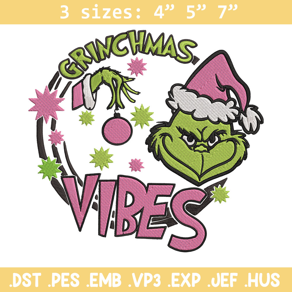 Grinchmas vibes Embroidery Design, Grinch Embroidery, Embroidery File,Chrismas Embroidery, Anime shirt, Digital download.jpg