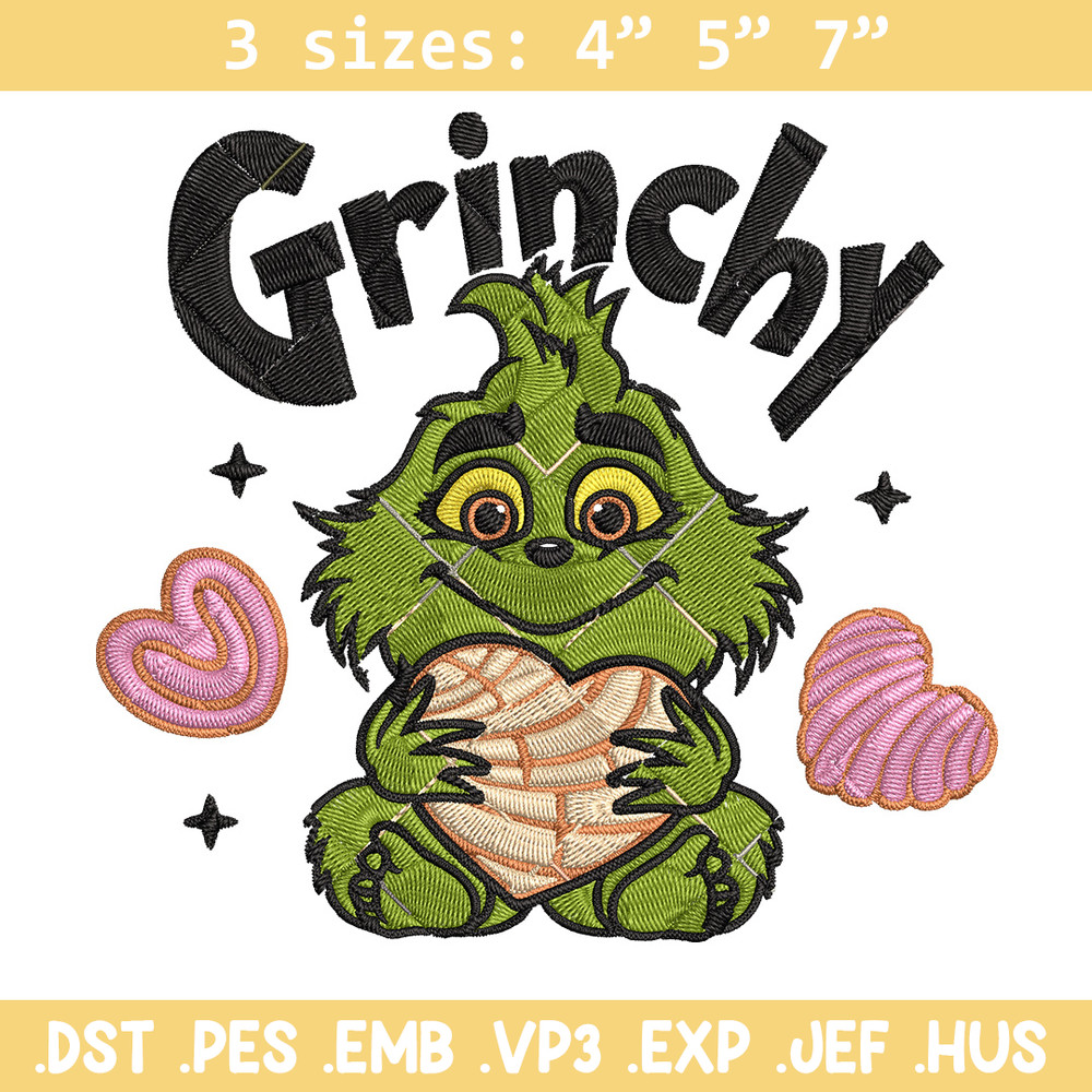 Grinchy cute Embroidery Design, Grinch Embroidery, Embroidery File, Chrismas Embroidery, Anime shirt,Digital download.jpg