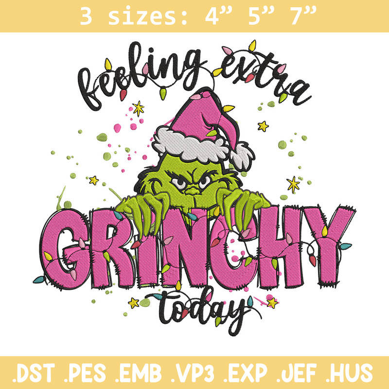 Grinchy today Embroidery Design, Grinch Embroidery, Embroidery File,Chrismas Embroidery, Anime shirt, Digital download.jpg
