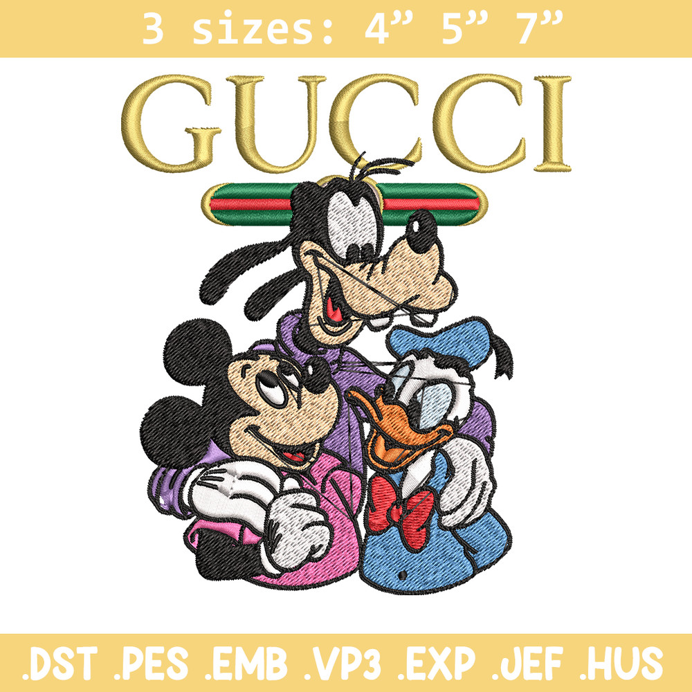 Gucci Mickey And Friend Embroidery design, Disney Embroidery, cartoon design, Embroidery File, Instant download..jpg