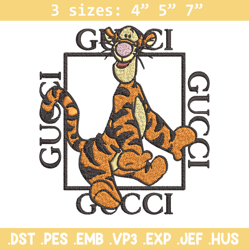 Gucci Tiger Embroidery design, winnie the pooh cartoon Embroidery, cartoon design, Embroidery File, Instant download..jpg