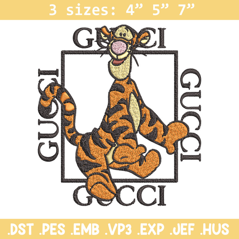 Gucci Tiger Embroidery design, winnie the pooh cartoon Embroidery, cartoon design, Embroidery File, Instant download..jpg