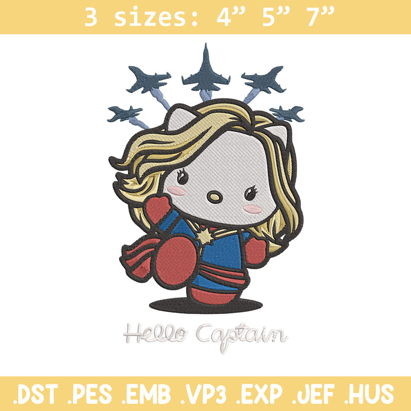 Hello captain Embroidery Design, Hello kitty Embroidery, Embroidery File, Anime Embroidery, Anime shirt,Digital download.jpg