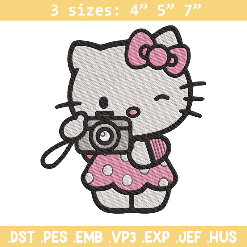 Hello kitty camera Embroidery Design, Hello kitty Embroidery, Embroidery File, Anime Embroidery, Digital download.jpg