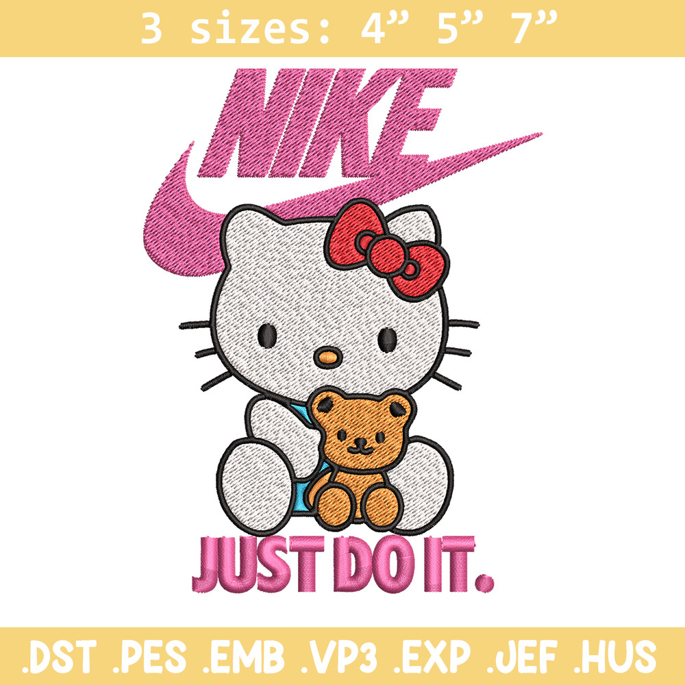 Hello kitty Nike Embroidery design, Hello kitty Embroidery, Nike design, Embroidery file, cartoon logo. Instant download.jpg
