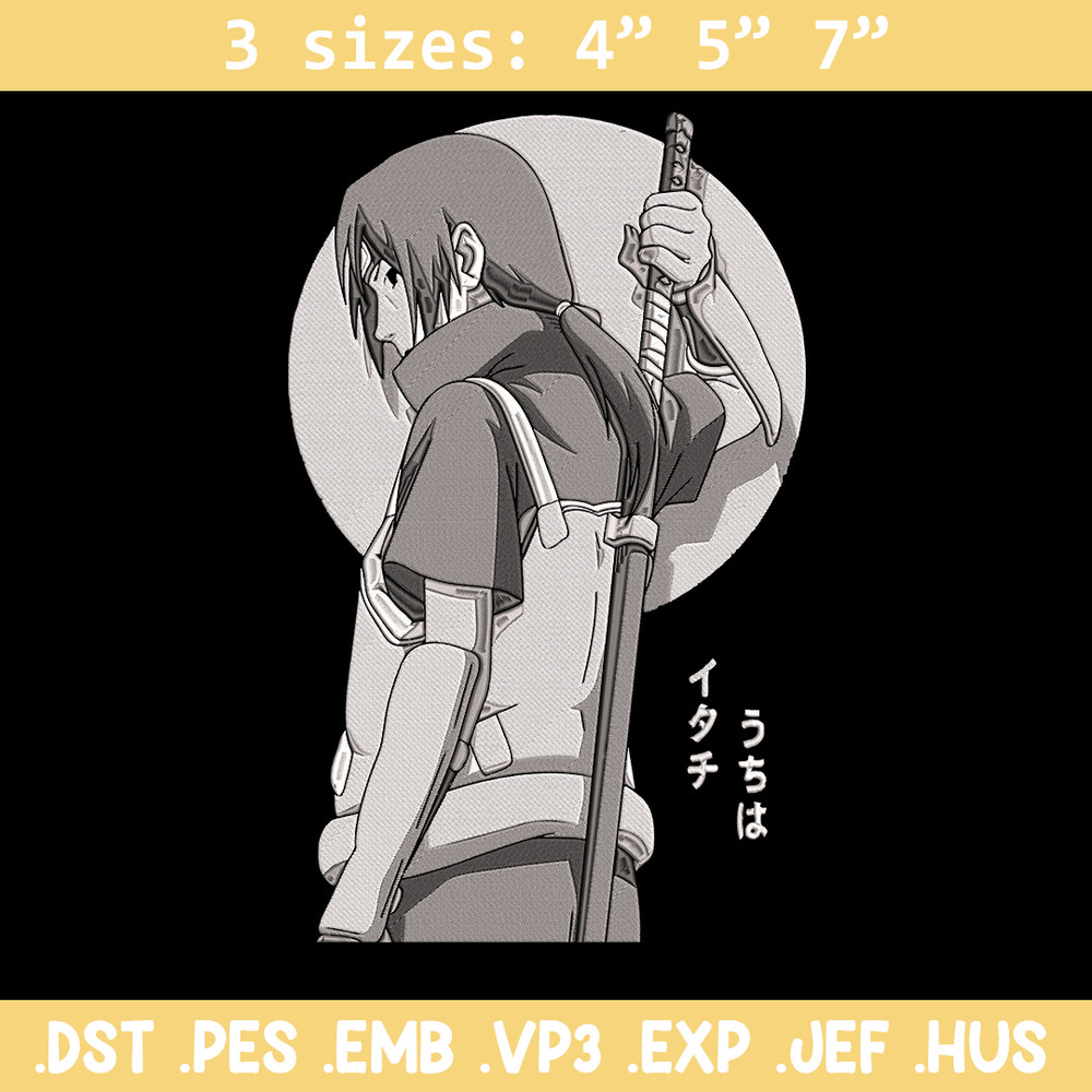 Itachi ninja Embroidery Design, Naruto Embroidery, Embroidery File, Anime Embroidery, Anime shirt, Digital download.jpg