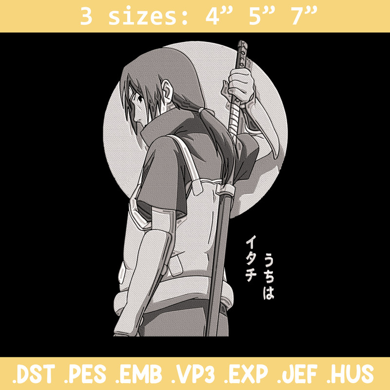 Itachi ninja Embroidery Design, Naruto Embroidery, Embroidery File, Anime Embroidery, Anime shirt, Digital download.jpg