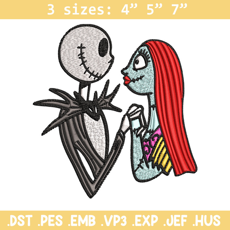Jack and Sally love Embroidery design, Horror Embroidery, horror design, Embroidery File, logo shirt, Digital download..jpg