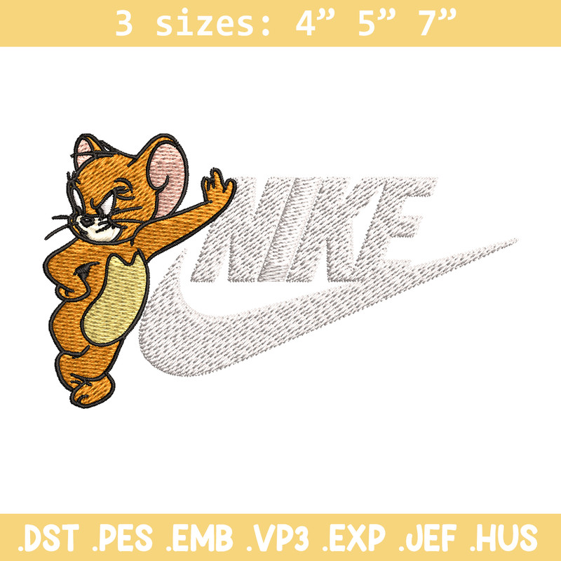 Jerry cartoon Nike Embroidery design, jerry cartoon Embroidery, Nike design, Embroidery file, Instant download..jpg
