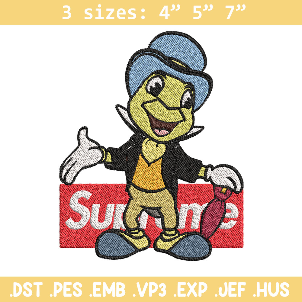 Jimimy cricket supreme Embroidery design, Jimimy cricket Embroidery, cartoon design, Embroidery File, Instant download.jpg