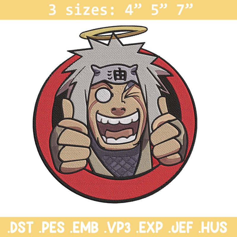 Jiraiya circle Embroidery Design, Naruto Embroidery, Embroidery File, Anime Embroidery, Anime shirt, Digital download.jpg
