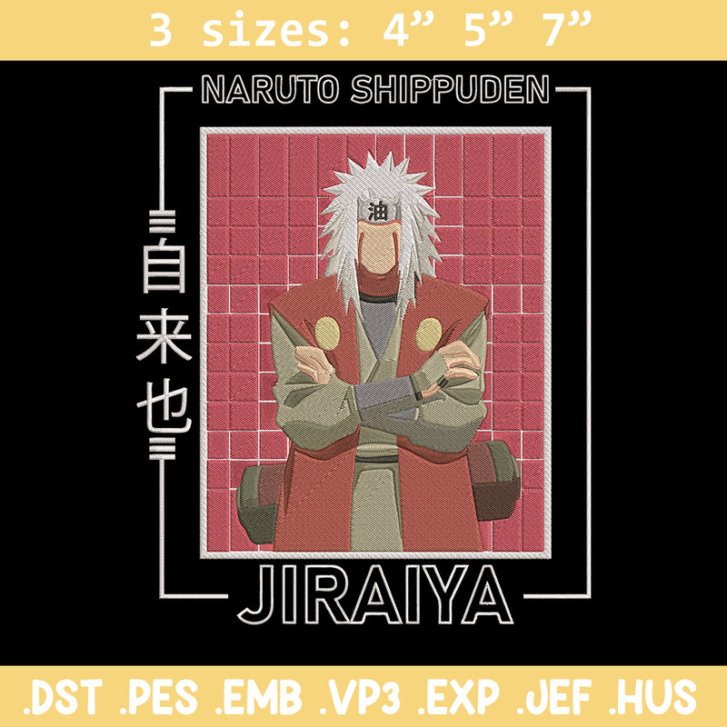 Jiraiya Embroidery Design, Naruto Embroidery, Embroidery File, Anime Embroidery, Anime shirt, Digital download.jpg