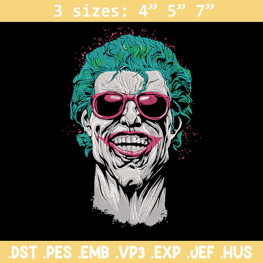 Jocker poster Embroidery Design, DC comics Embroidery, Embroidery File, Anime Embroidery, Anime shirt, Digital download.jpg