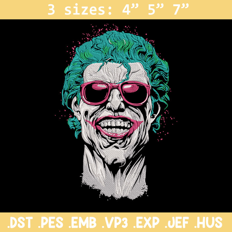 Jocker poster Embroidery Design, DC comics Embroidery, Embroidery File, Anime Embroidery, Anime shirt, Digital download.jpg