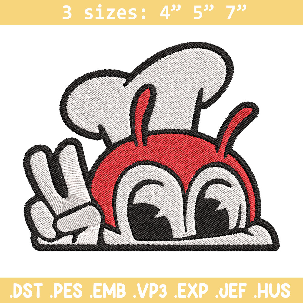 Jollibee Peek Embroidery Design, Logo Embroidery, Embroidery File, Anime Embroidery, Anime shirt, Digital download.jpg