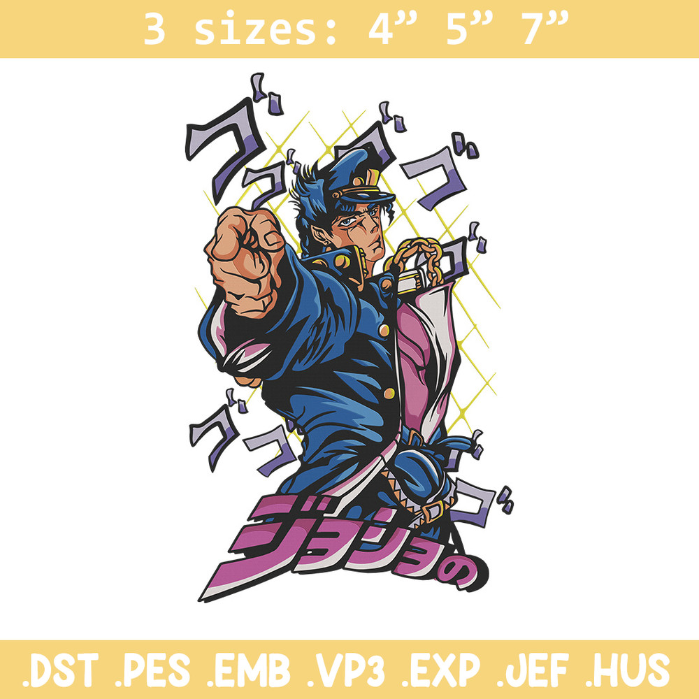Jotaro meme Embroidery Design, Jojo Embroidery, Embroidery File, Anime Embroidery, Anime shirt, Digital download.jpg