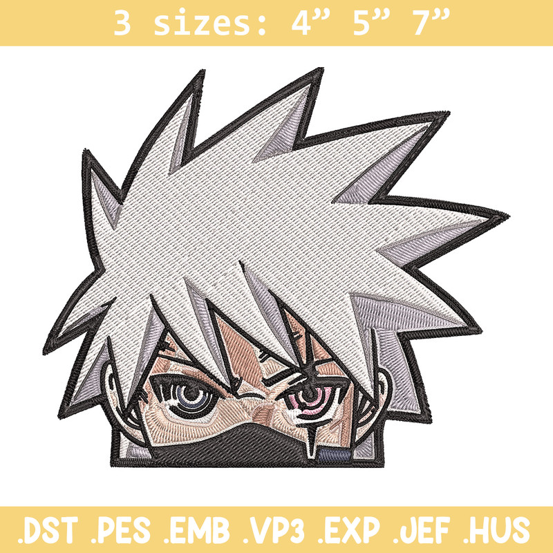 Kakashi Peeker Embroidery Design, Naruto Embroidery, Embroidery File, Anime Embroidery, Anime shirt, Digital download.jpg