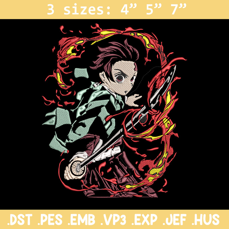 Kamado Tanjiro Embroidery Design, Demon slayer Embroidery, Embroidery File, Anime Embroidery,Digital download..jpg
