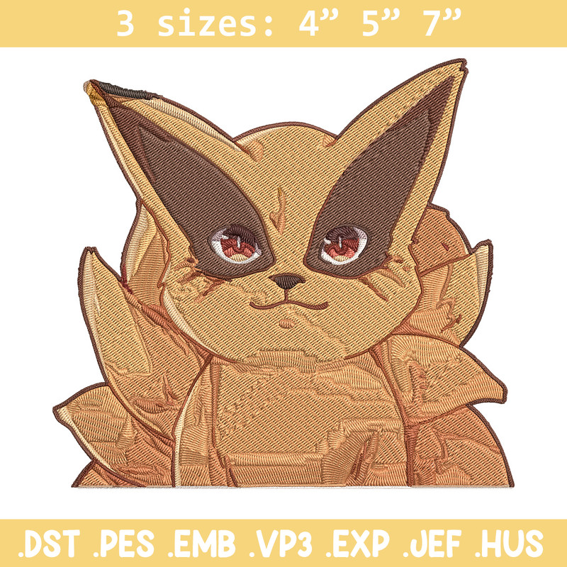 Kurama chibi Embroidery Design, Naruto Embroidery, Embroidery File, Anime Embroidery, Anime shirt, Digital download.jpg