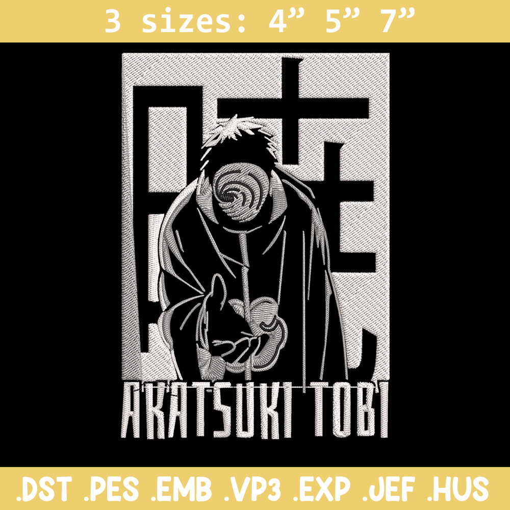 Uchiha Obito Embroidery Design, Naruto Embroidery, Embroidery File, Anime Embroidery,Anime shirt, Digital download..jpg