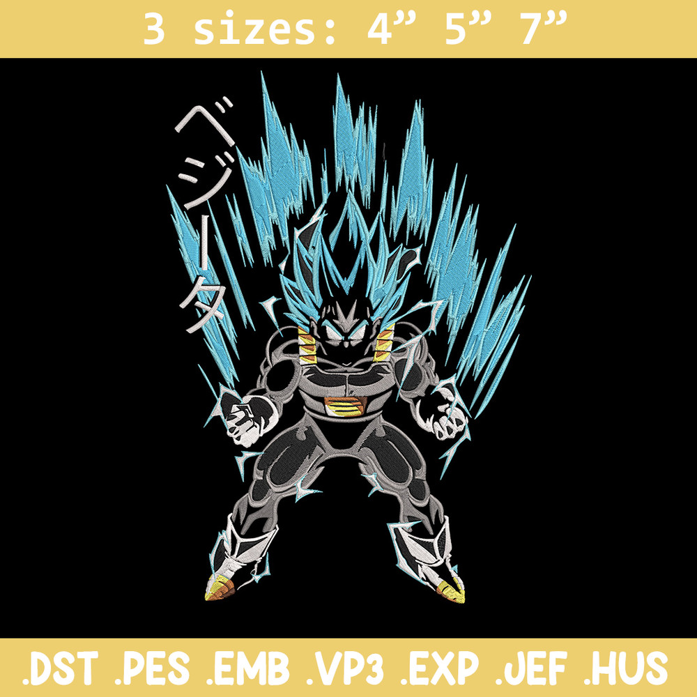 Vegeta blue Embroidery Design, Dragonball Embroidery, Embroidery File, Anime Embroidery,Anime shirt, Digital download.jpg