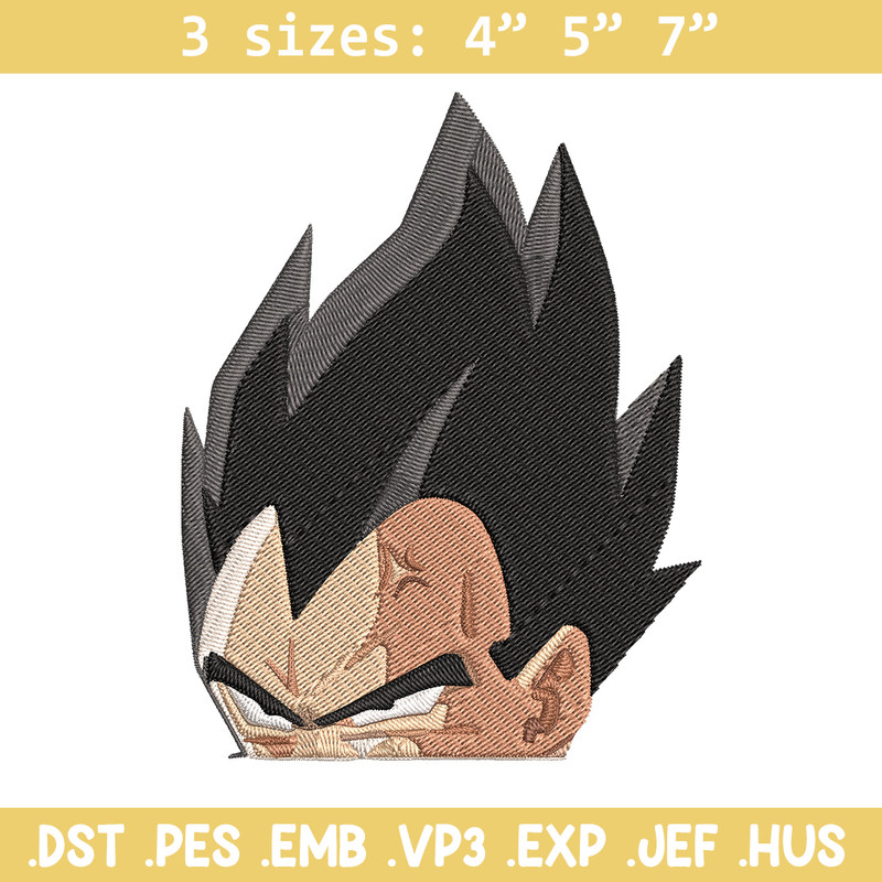 Vegeta peeker Embroidery Design, Dragonball Embroidery, Embroidery File, Anime Embroidery, Anime shirt, Digital download.jpg