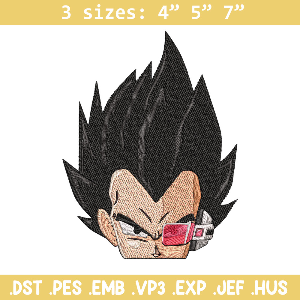 Vegeta peeker Embroidery Design, Dragonball Embroidery, Embroidery File, Anime Embroidery, Anime shirt,Digital download..jpg