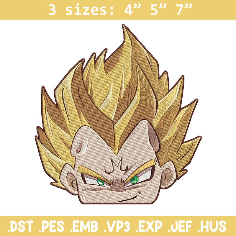 Vegeta peeker Embroidery Design, Dragonball Embroidery, Embroidery File, Anime Embroidery, Anime shirt,Digital download.jpg