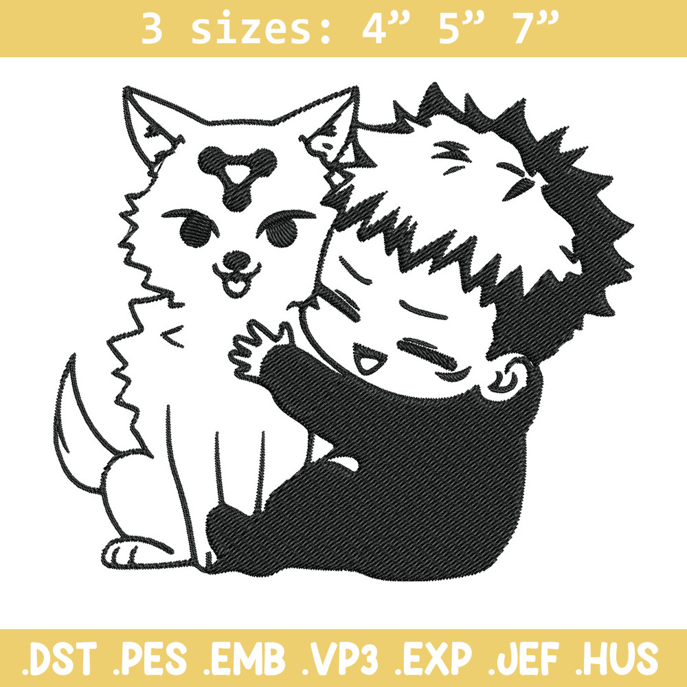 Yuji chibi Embroidery Design, Jujutsu Embroidery, Embroidery File, Anime Embroidery, Anime shirt, Digital download.jpg
