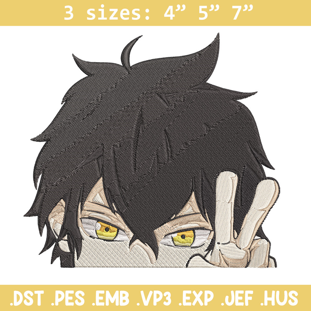 Yuno Peeker Embroidery Design, Black clover Embroidery, Embroidery File, Anime Embroidery, Anime shirt, Digital download.jpg