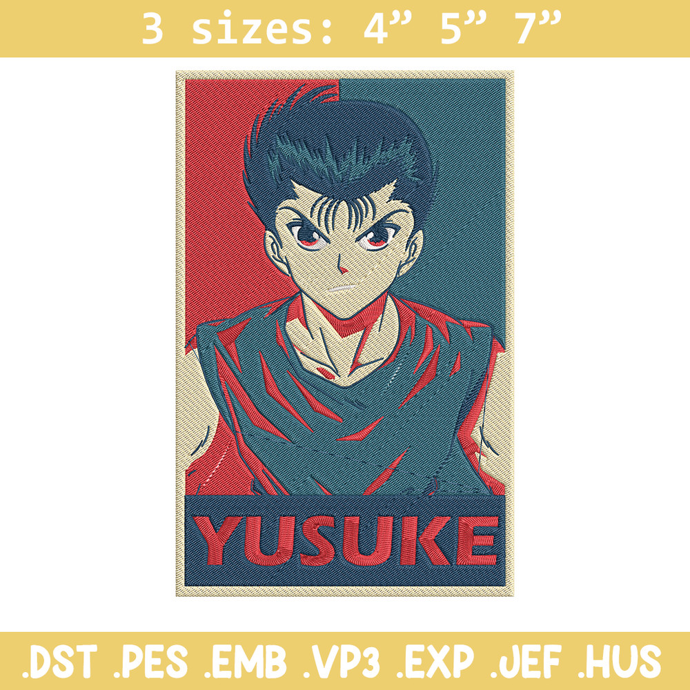 Yusuke box Embroidery Design, Yu Yu Hakusho Embroidery, Embroidery File, Anime Embroidery, Anime shirt, Digital download.jpg