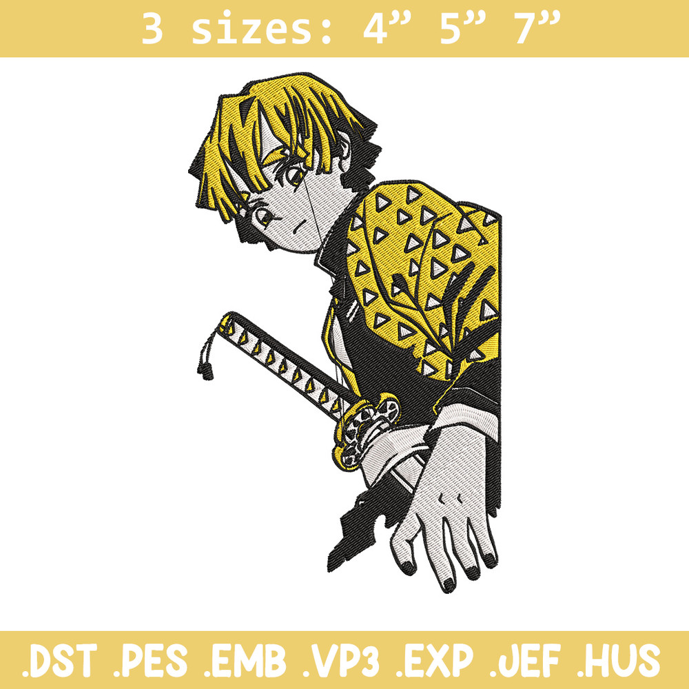 Zenitsu poster Embroidery Design,Demon slayer Embroidery, Embroidery File,Anime Embroidery,Anime shirt,Digital download.jpg